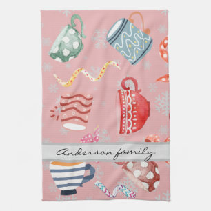 Cute model monogramed keepomwille red Kerstmis Theedoek