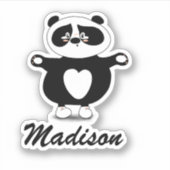 Cute Moderm Black en White Panda Sticker (Voorkant)