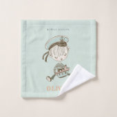 Cute Modern Aqua Blue Boys Little Sailor Nautical (Gant de toilette)