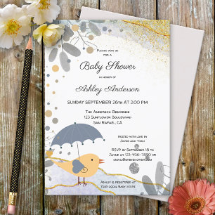 Cute Modern Artistic Baby shower Invitation Kaart