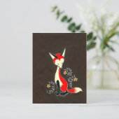 Cute Modern Artsy Fox Painting Briefkaart (Staand voorkant)