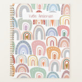 Cute Modern Assorted Pastel Rainbow Planner (Voorkant)