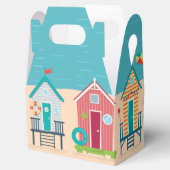 Cute Modern Beach Huts Summer Holiday Art Bedankdoosjes (Geopend)