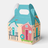 Cute Modern Beach Huts Summer Holiday Art Bedankdoosjes (Voorkant Zijde)