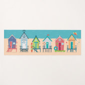 Cute Modern Beach Huts Summer Holiday Art Yogamat (Voorkant (horizontaal))