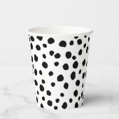 Cute Modern Black en White Dalmatian Spot Pattern Papieren Bekers (Achterkant)