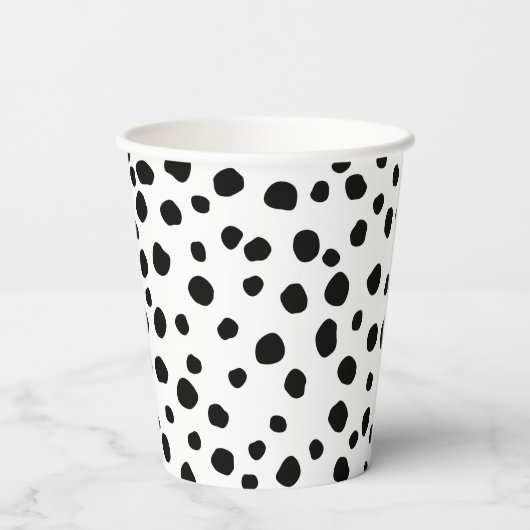 Cute Modern Black en White Dalmatian Spot Pattern Papieren Bekers (Achterkant)