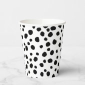 Cute Modern Black en White Dalmatian Spot Pattern Papieren Bekers (Links)