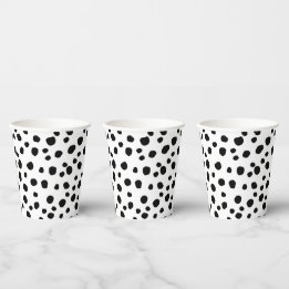 Cute Modern Black en White Dalmatian Spot Pattern Papieren Bekers