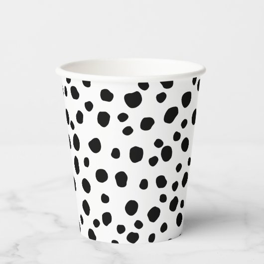 Cute Modern Black en White Dalmatian Spot Pattern Papieren Bekers (Voorkant)