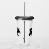 Cute Modern Black & White Papa Beer Acryl Drinkbeker (Rechts)