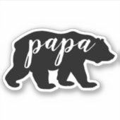 Cute Modern Black & White Papa Beer Sticker (Voorkant)