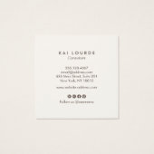 Cute Modern Bleek Roze Floral Script Font Vierkante Visitekaartjes (Achterkant)