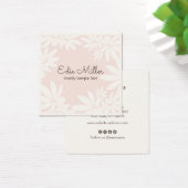Cute Modern Bleek Roze Floral Script Font Vierkante Visitekaartjes (Bureau)