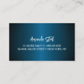 Cute modern Blue Glitter Driemonogram Visitekaartje (Achterkant)