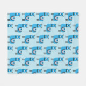 Cute Modern Blue Llama Pattern Fleece Deken (Voorkant (Horizontaal))