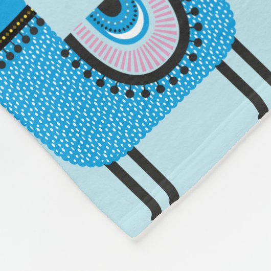 Cute Modern Blue Llama Pattern Fleece Deken (Hoek)