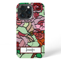 Cute Modern Bright Red Flowers Mint