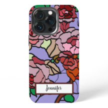 Cute Modern Bright Red Flowers Violet