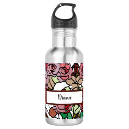 Cute Modern Bright Red Flowers Waterfles