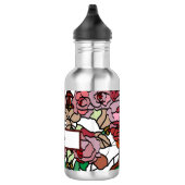 Cute Modern Bright Red Flowers Waterfles (Rechts)