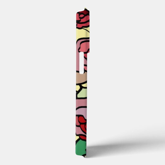 Cute Modern Bright Red Flowers Yellow Case-Mate iPhone Case (Achterkant / Rechts)