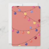 Cute Modern Cartoon Kerstmis Llama String Lights Feestdagenkaart (Achterkant)