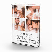 Cute Modern Collage Happy First Fathers Day Fotoblokken (Rechts)