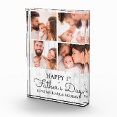 Cute Modern Collage Happy First Fathers Day Fotoblokken (Rechts)