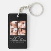 Cute Modern Collage Happy First Fathers Day Sleutelhanger (achterkant)