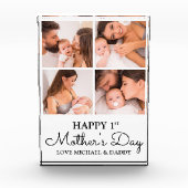Cute Modern Collage Happy First Moederdag Fotoblokken (Voorkant)