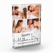 Cute Modern Collage Happy First Moederdag Fotoblokken (Links)