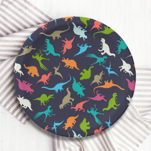Cute Modern Colorful Fun Dinosaur Kinder Party Papieren Bordje