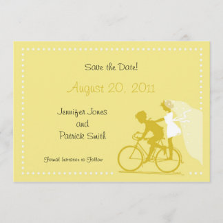 CUTE Modern Couple on Bicycle Save the Date