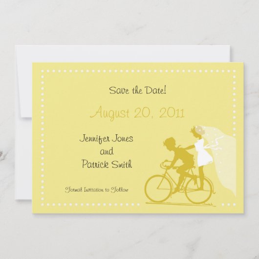 CUTE Modern Couple on Bicycle Save the Date (Voorkant)