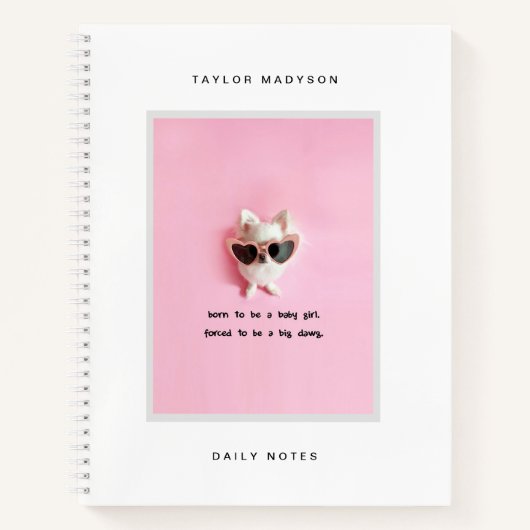 Cute Modern Custom Frame Photo Gift Monogram Notitieboek (Voorkant)