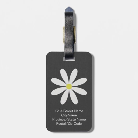 Cute & Modern Daisy Bagagelabel (Achterkant verticaal)