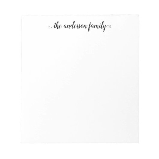 Cute Modern Elegant Black Script Bedankt voor je f Notitieblok (Voorkant)