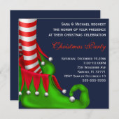 Cute Modern Elf Shoe Kerstparty Uitnodiging (Voorkant / Achterkant)