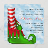 Cute Modern Elf Shoe Kerstparty Uitnodiging (Voorkant / Achterkant)