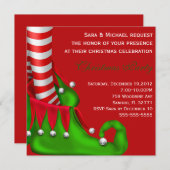 Cute Modern Elf Shoe Kerstparty Uitnodiging (Voorkant / Achterkant)