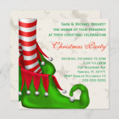 Cute Modern Elf Shoe Kerstparty Uitnodiging (Voorkant / Achterkant)