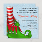 Cute Modern Elf Shoe Kerstparty Uitnodiging (Voorkant / Achterkant)