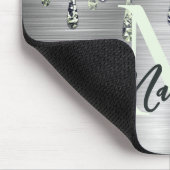 Cute modern Faux Silver Glitter Driemonogram Muismat (Hoek)