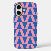 Cute Modern Geometrisch Patroon Roze Kobaltblauw