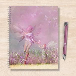 Cute Modern Girly Pink Butterfly Fairies Notitieboek