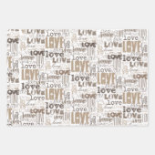 Cute Modern Gold Love Typography Pattern Inpakpapier Vel (Voorkant 2)