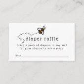 Cute Modern Honey Bee Diaper Raffle Informatiekaartje (Voorkant)