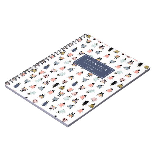 Cute Modern Insect Bugs Pattern Notitieboek