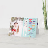 Cute Modern Kerstmis Llama String Lights Feestdagen Kaart (Voorkant)